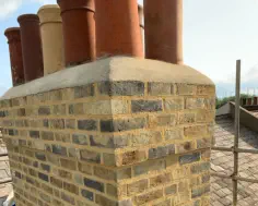 Chimney lime mortar repointing and flaunching - Chelsea